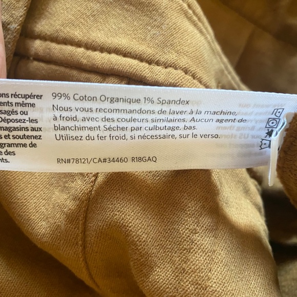 Eileen Fisher Organic Cotton Cozy Stretch Clay Brown Slim Pants Size 4 - Picture 5 of 11